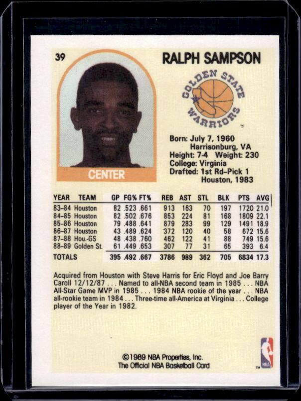 1989-90 Hoops #39 Ralph Sampson