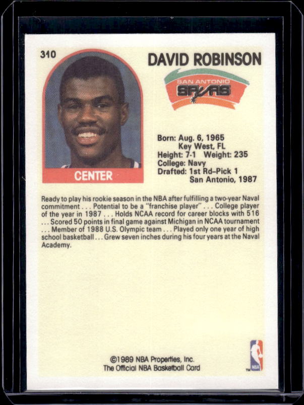 1989-90 Hoops #310 David Robinson