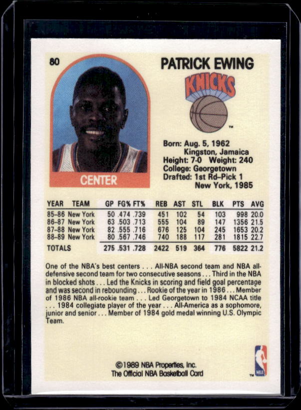 1989-90 Hoops #80 Patrick Ewing