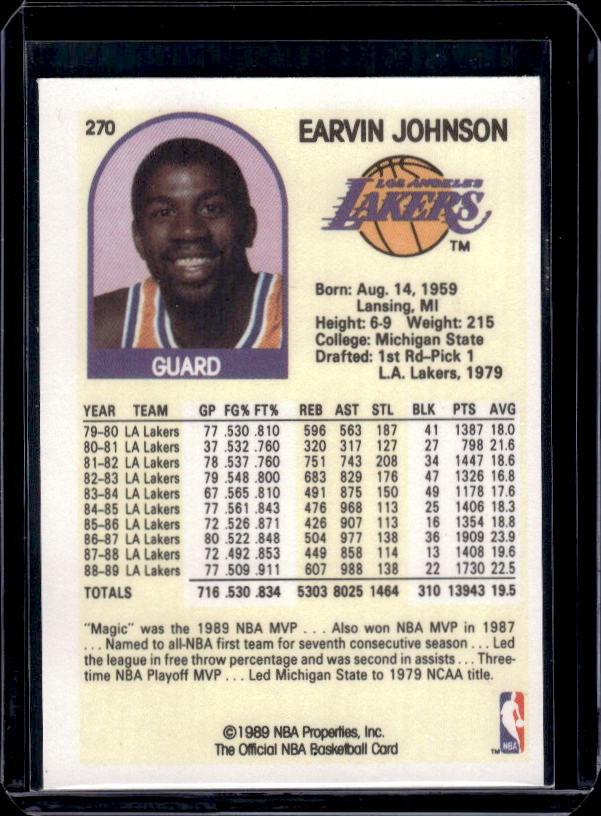 1989-90 Hoops #270 Earvin Johnson