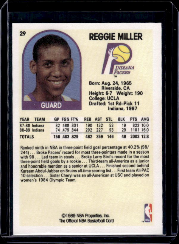 1989-90 Hoops #29 Reggie Miller