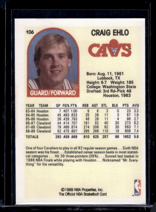 1989-90 Hoops #106 Craig Ehlo