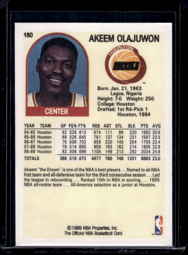 1989-90 Hoops #180 Akeem Olajuwon