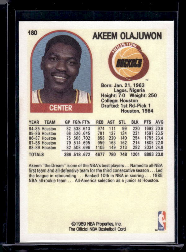 1989-90 Hoops #180 Akeem Olajuwon