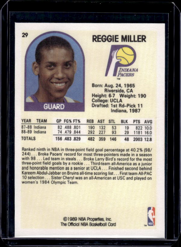 1989-90 Hoops #29 Reggie Miller