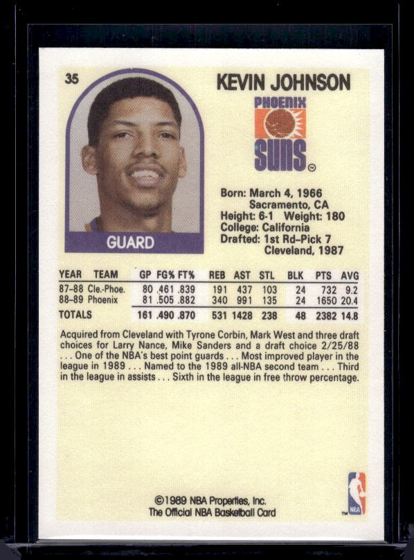 1989-90 Hoops #35 Kevin Johnson