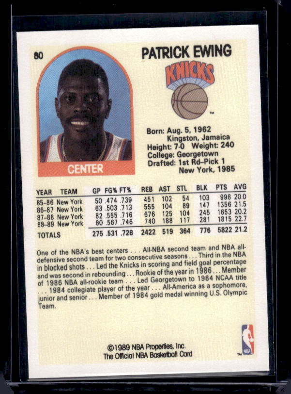1989-90 Hoops #80 Patrick Ewing