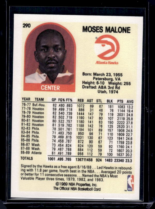 1989-90 Hoops #290 Moses Malone