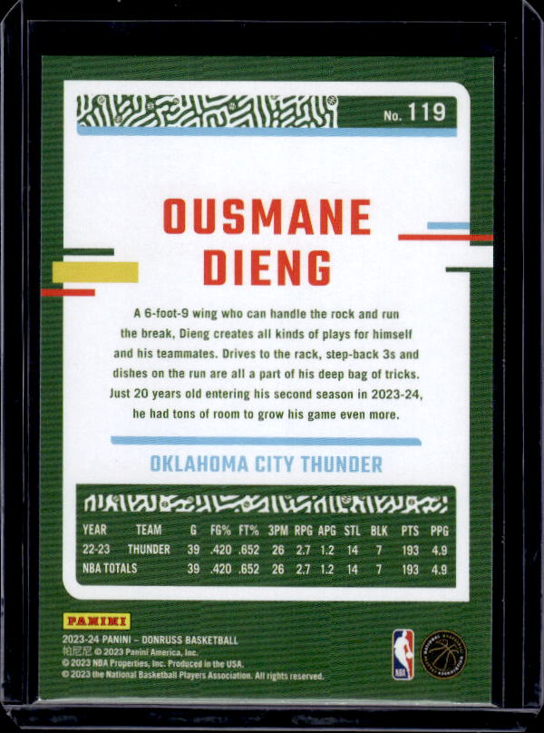 2023-24 Donruss #119 Ousmane Dieng