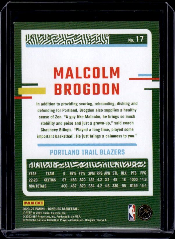 2023-24 Donruss #17 Malcolm Brogdon