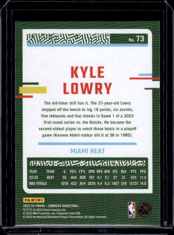 2023-24 Donruss #73 Kyle Lowry