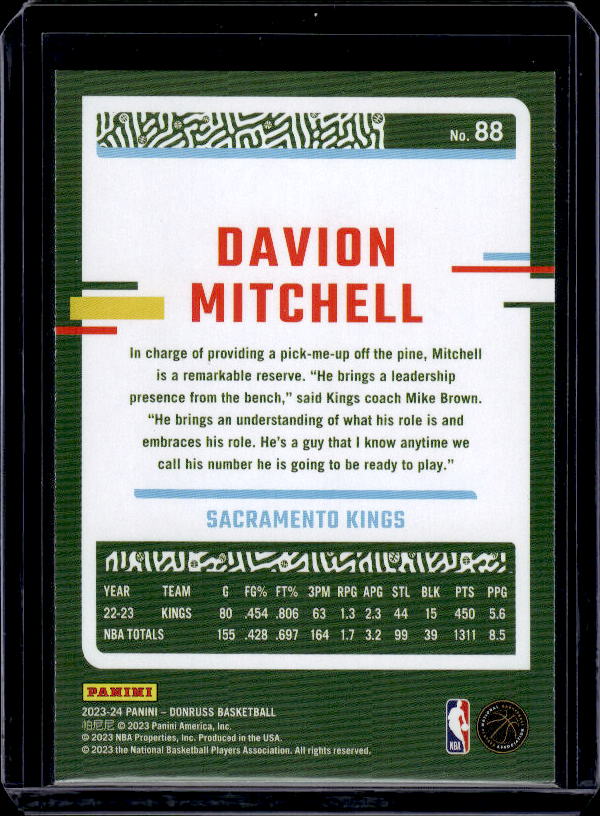 2023-24 Donruss #88 Davion Mitchell