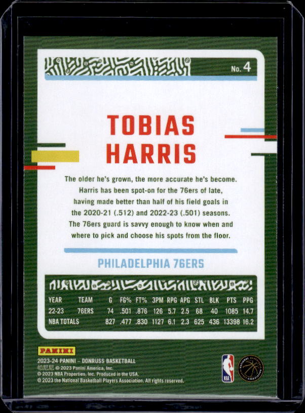 2023-24 Donruss #4 Tobias Harris