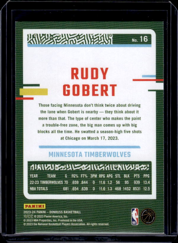 2023-24 Donruss #16 Rudy Gobert