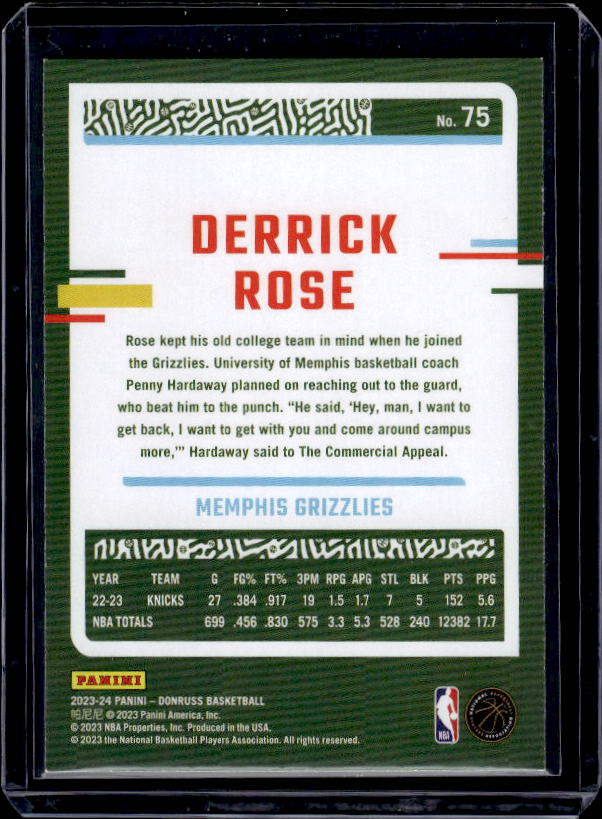 2023-24 Donruss #75 Derrick Rose