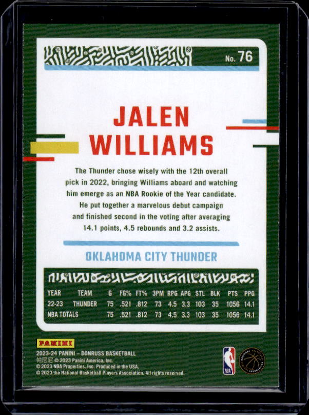 2023-24 Donruss #76 Jalen Williams