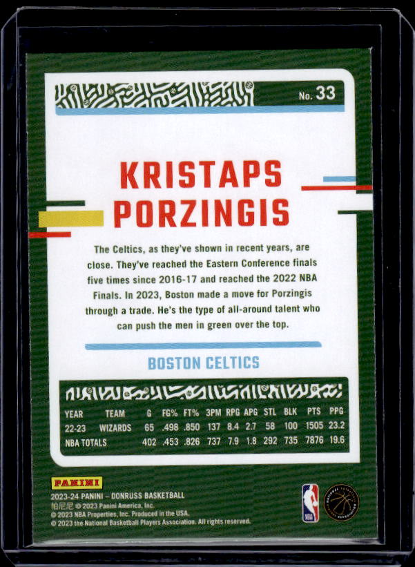 2023-24 Donruss #33 Kristaps Porzingis