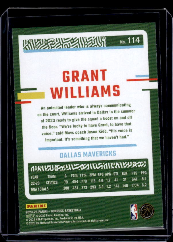 2023-24 Donruss #114 Grant Williams