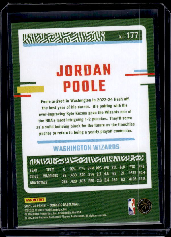 2023-24 Donruss #177 Jordan Poole