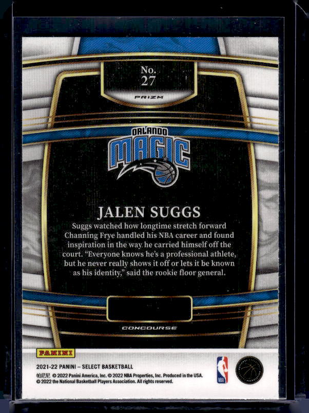 2021-22 Panini Select #27 Jalen Suggs Orange Flash Prizms