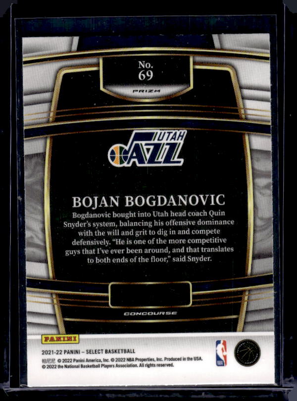 2021-22 Panini Select #69 Bojan Bogdanovic Green White Purple Prizms