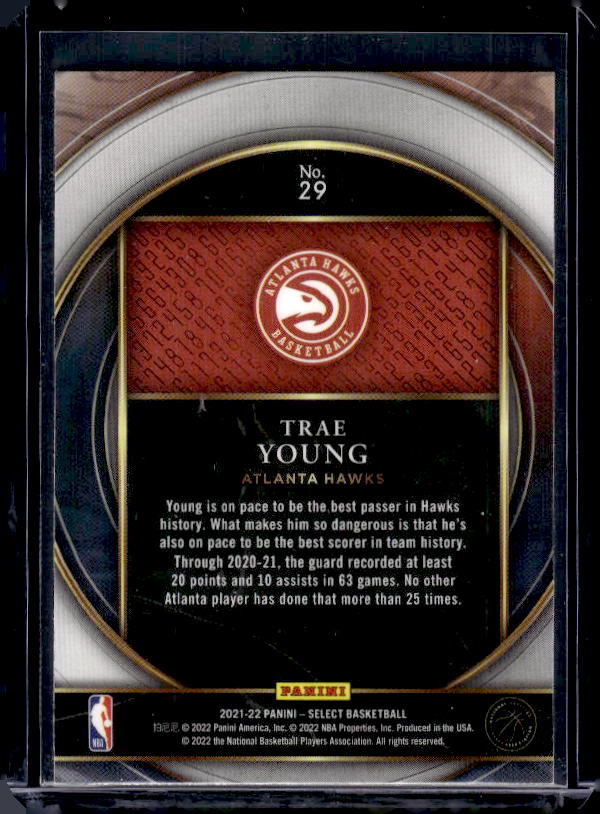 2021-22 Panini Select #29 Trae Young Select Numbers