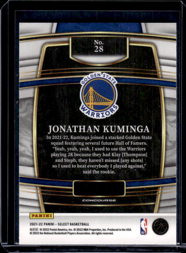 2021-22 Panini Select #28 Jonathan Kuminga Blue (Retail Base)