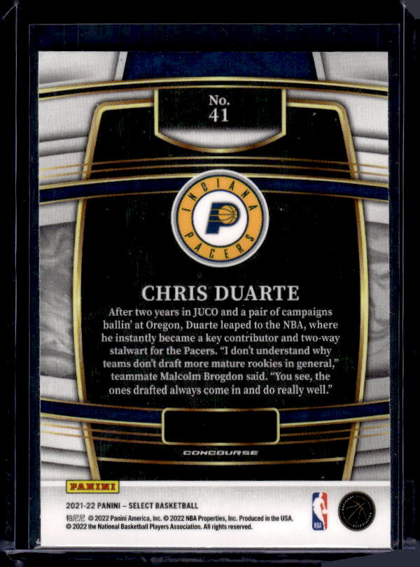 2021-22 Panini Select #41 Chris Duarte Blue (Retail Base)