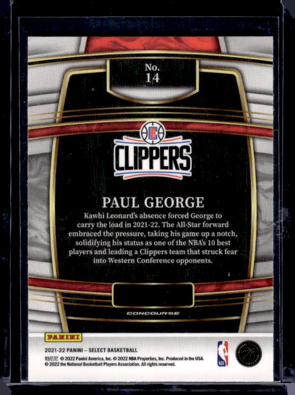 2021-22 Panini Select #251 Paul George