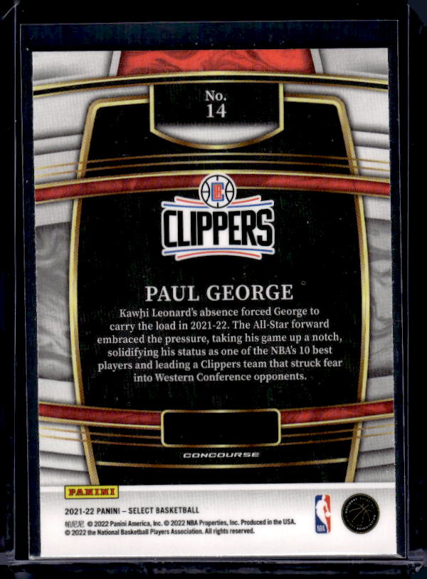 2021-22 Panini Select #14 Paul George