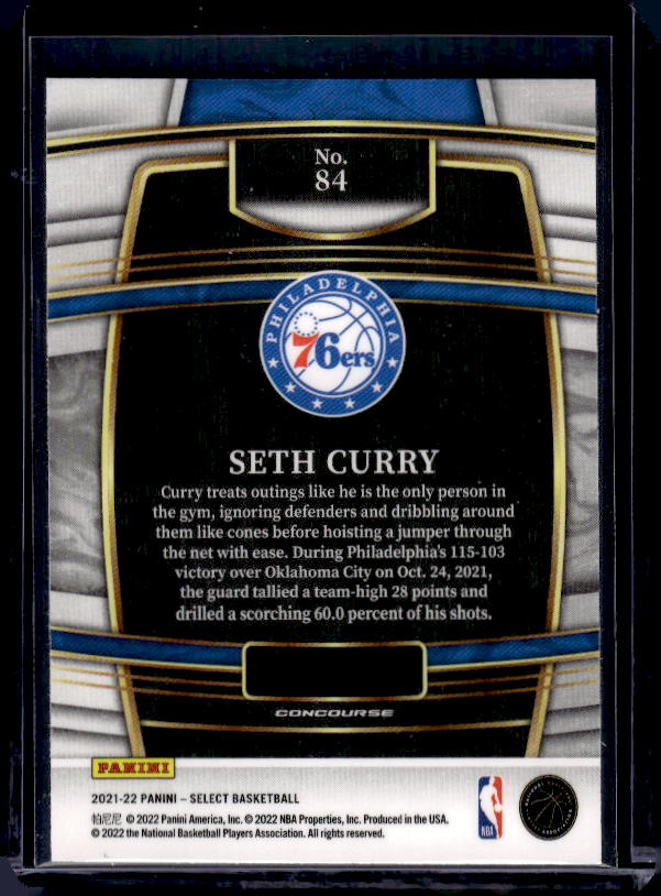 2021-22 Panini Select #84 Seth Curry
