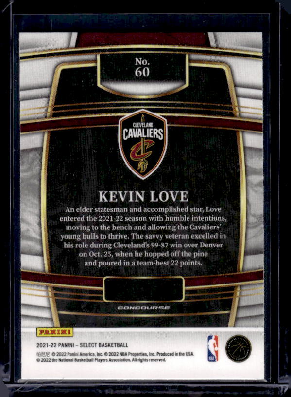 2021-22 Panini Select #60 Kevin Love Blue (Retail Base)