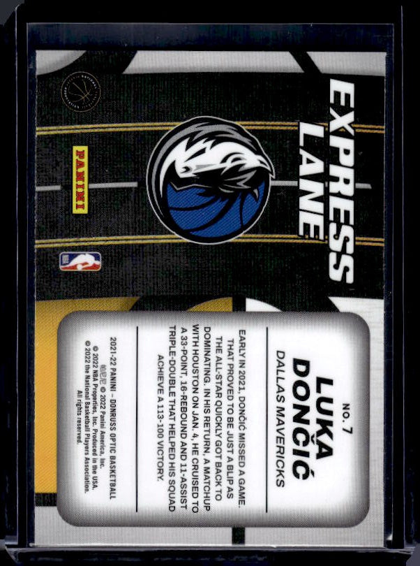 2021-22 Donruss Optic #7 Luka Doncic Express Lane