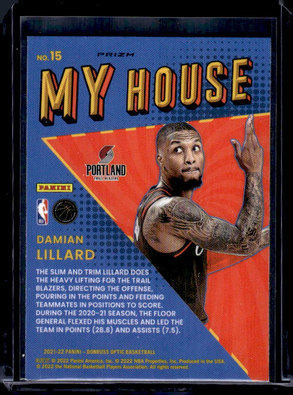 2021-22 Donruss Optic #15 Damian Lillard My House Purple