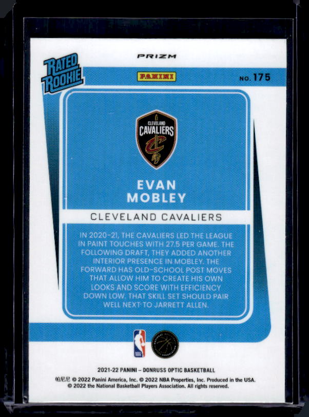 2021-22 Donruss Optic #175 Evan Mobley Blue Velocity