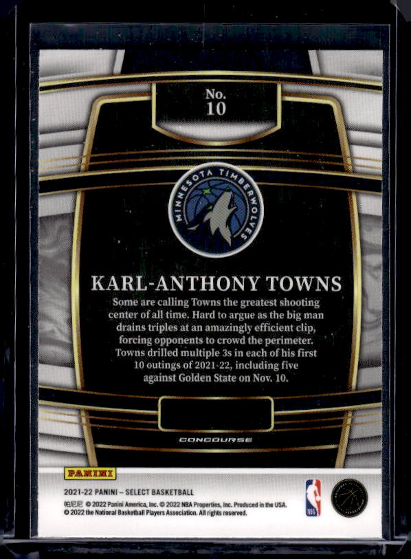 2021-22 Panini Select #10 Karl-Anthony Towns Blue (Retail Base)