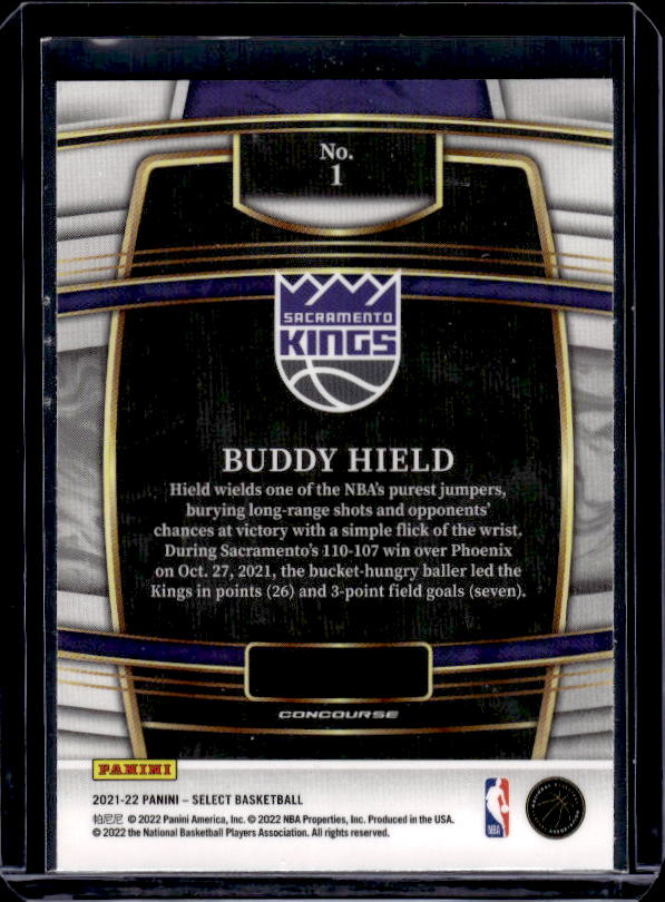 2021-22 Panini Select #1 Buddy Hield Blue (Retail Base)