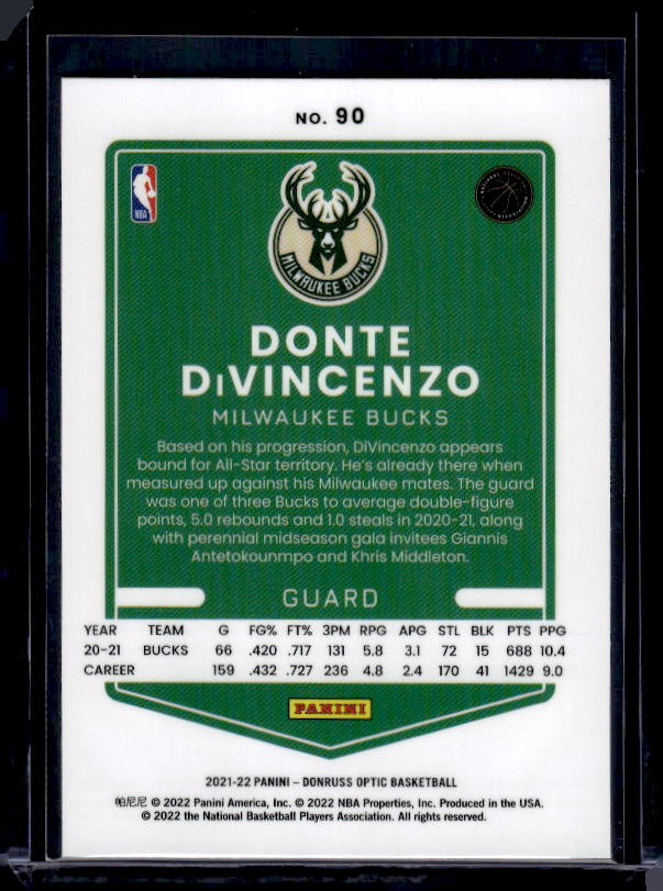 2021-22 Donruss Optic #90 Donte DiVincenzo