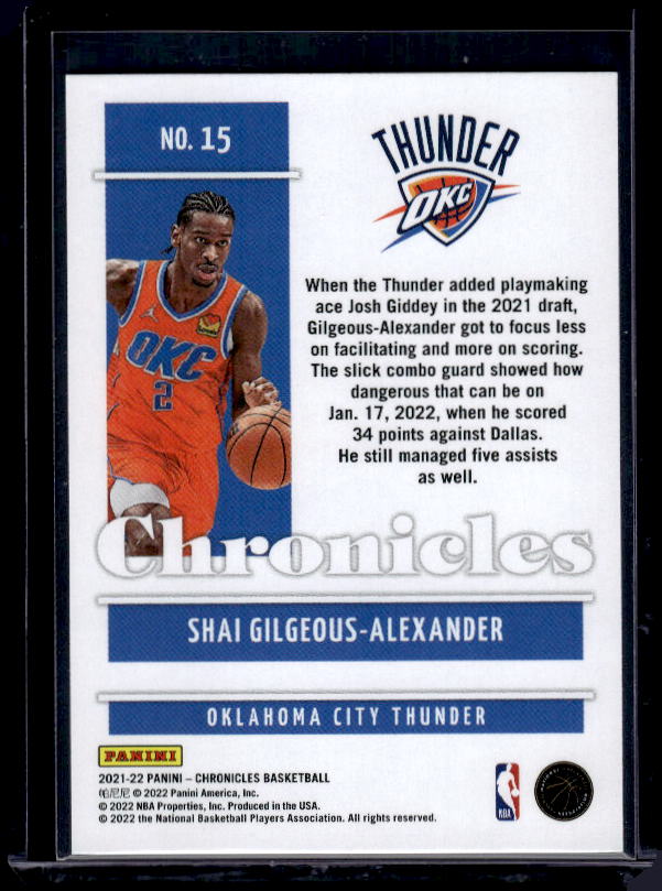 2021-22 Panini Chronicles #15 Shai Gilgeous-Alexander