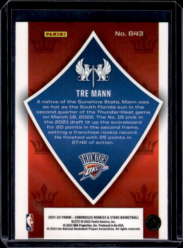 2021-22 Panini Chronicles #643 Tre Mann