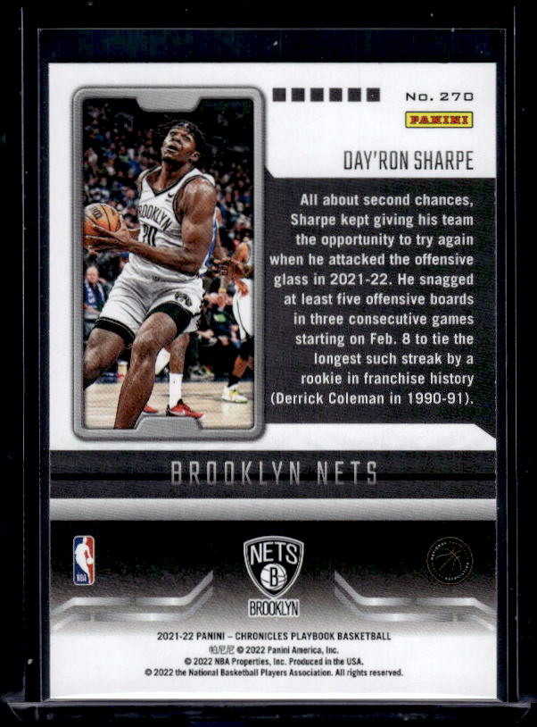 2021-22 Panini Chronicles #270 Day'Ron Sharpe
