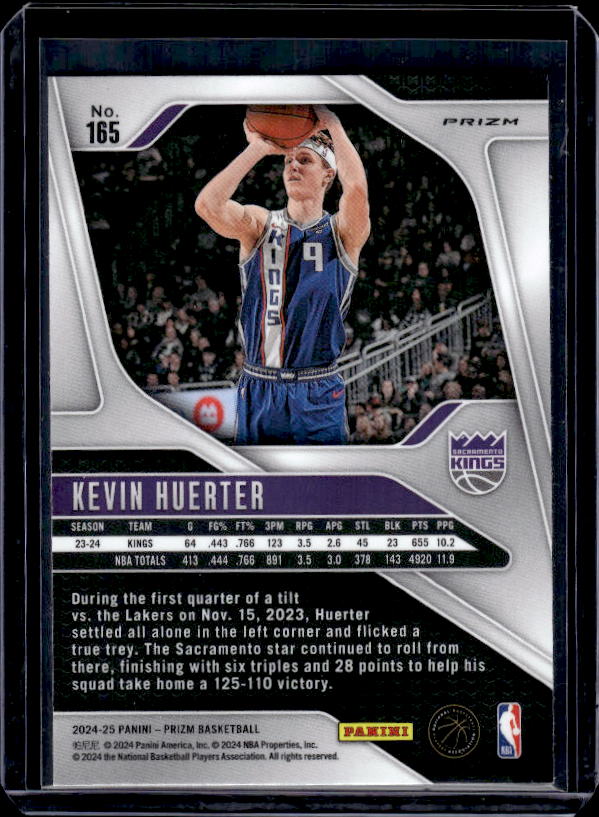 2024-25 Panini Prizm #165 Kevin Huerter Prizms Orange Ice
