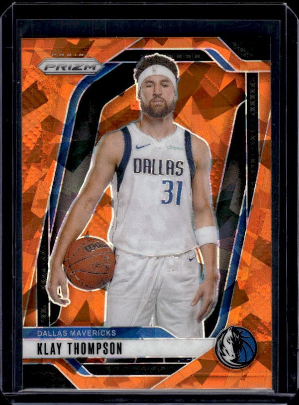2024-25 Panini Prizm #107 Klay Thompson Prizms Orange Ice
