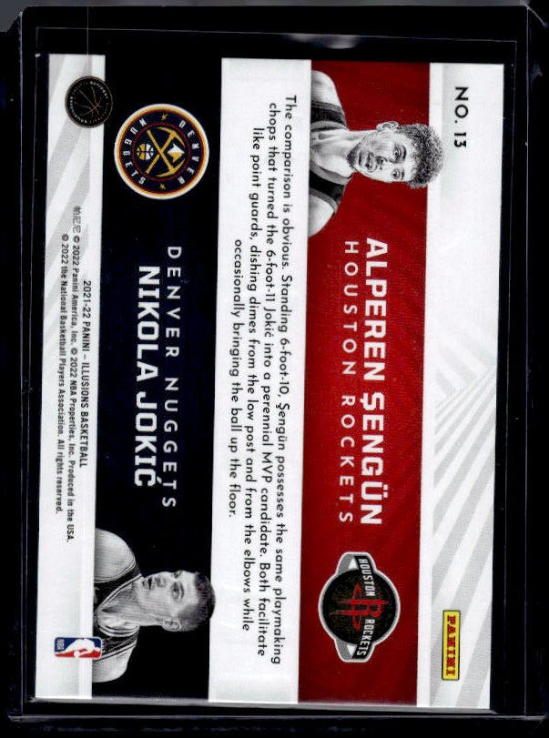 2021-22 Panini Illusions #13 Alperen Sengun / Nikola Jokic Rookie Reflections