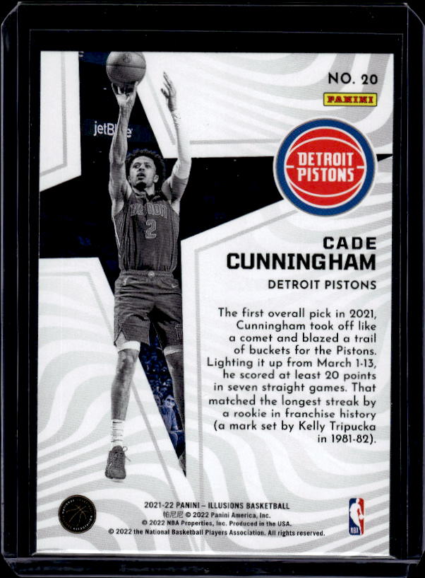 2021-22 Panini Illusions #20 Cade Cunningham Shining Stars