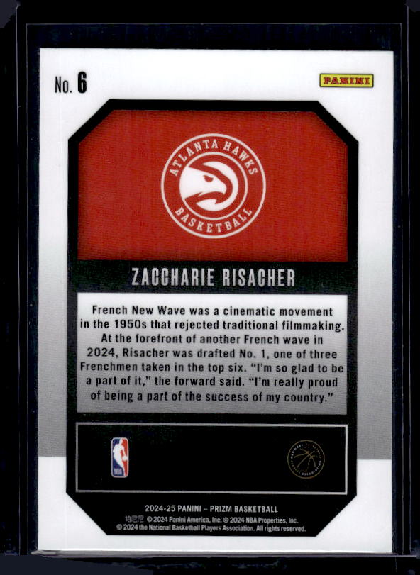 2024-25 Panini Prizm #6 Zaccharie Risacher Emergent