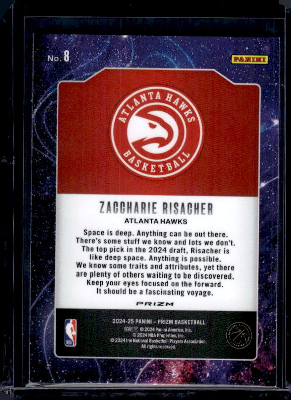 2024-25 Panini Prizm #8 Zaccharie Risacher Deep Space Prizms Silver
