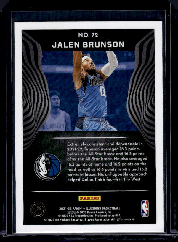 2021-22 Panini Illusions #72 Jalen Brunson