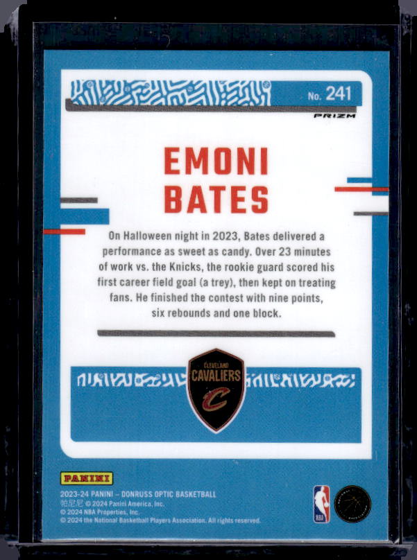 2023-24 Donruss Optic #241 Emoni Bates Hyper Pink