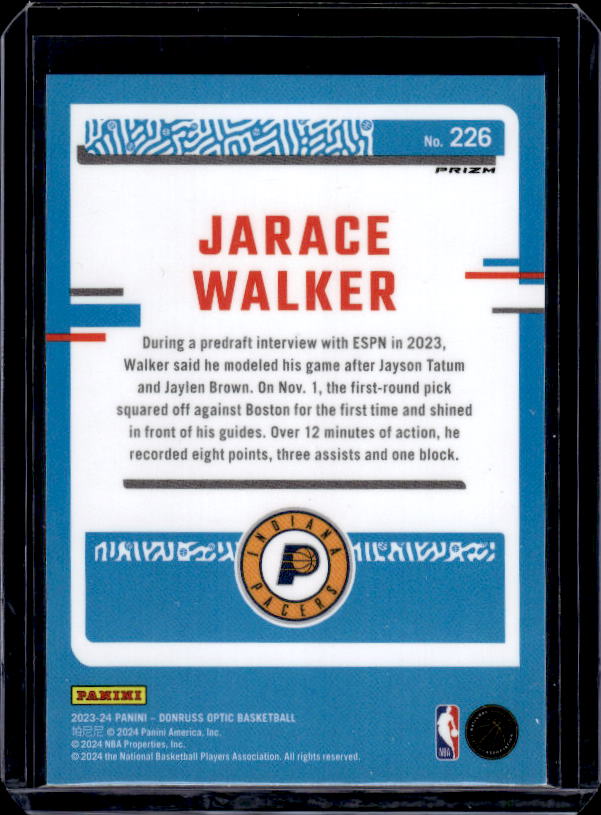 2023-24 Donruss Optic #226 Jarace Walker Hyper Pink